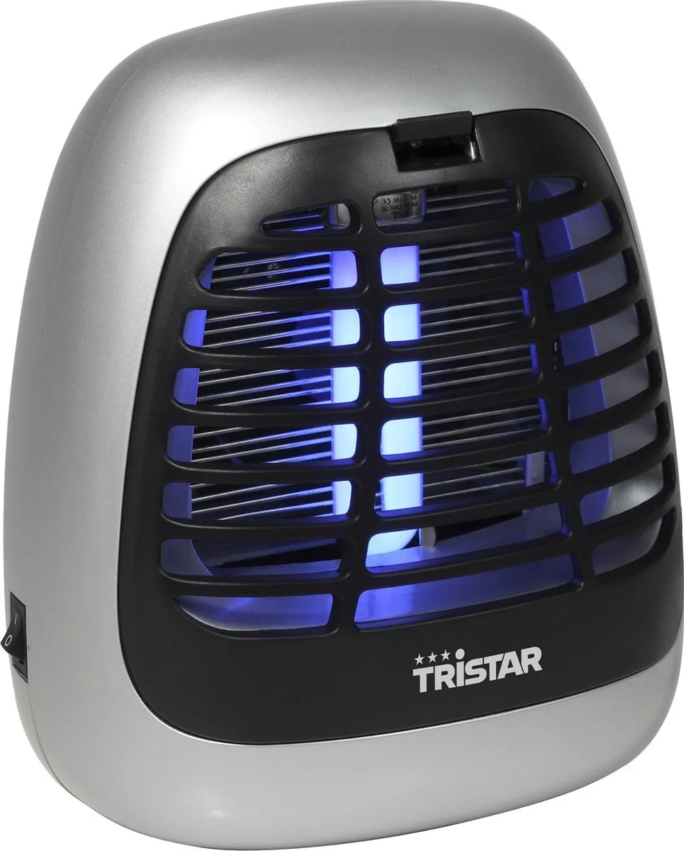 Tristar Muggenlamp IV-2620 - Plug in-systeem insectenlamp - Voor thuis en op de camping - Muggenlamp voor stopcontact – incl. Uitneembaar Opvangbakje - Bereik 25 m2 - Grijs