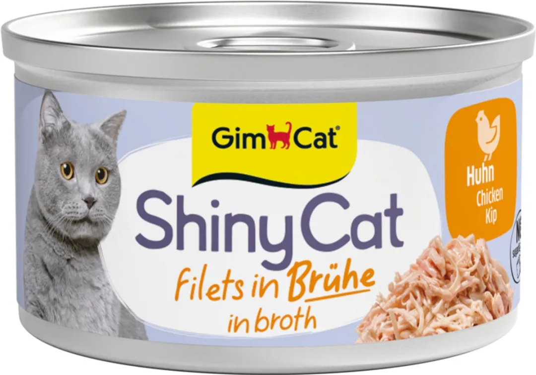 GimCat ShinyCat Filets in Broth Kip - 24 Stuks