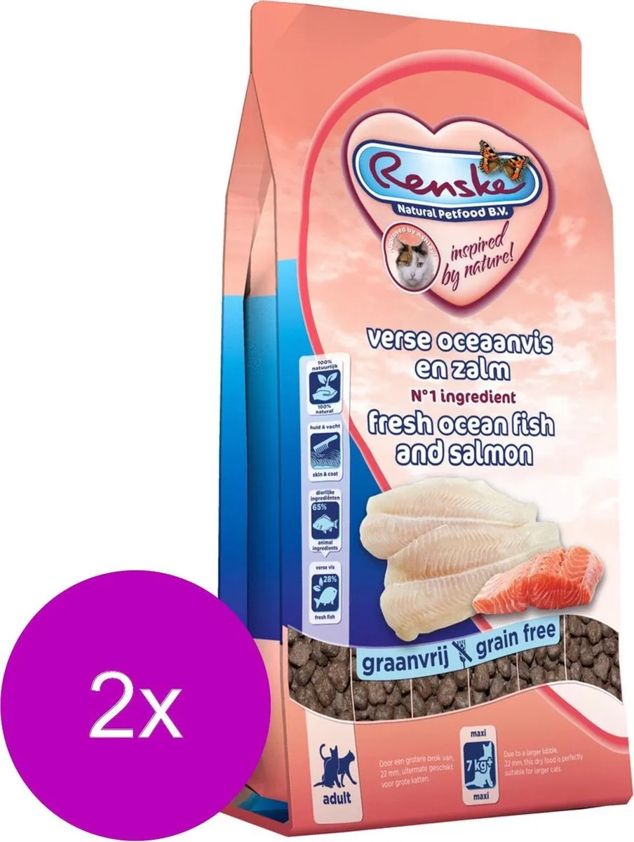 Renske Kat Adult Maxi Verse Zeevis & Zalm - 2x1,5kg