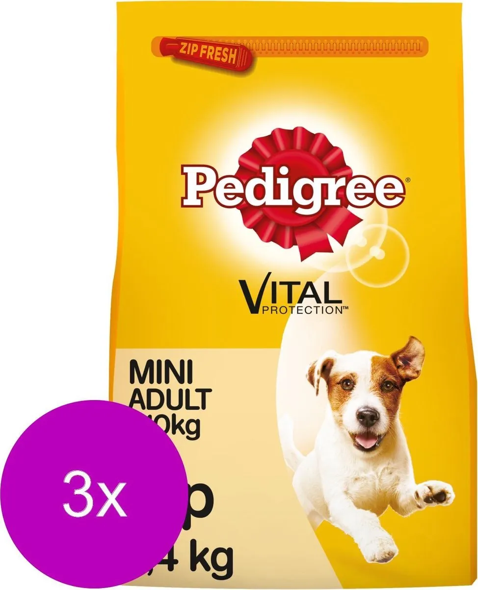 Pedigree Adult Mini Menu Kip Hondenvoer - 3x1.4kg