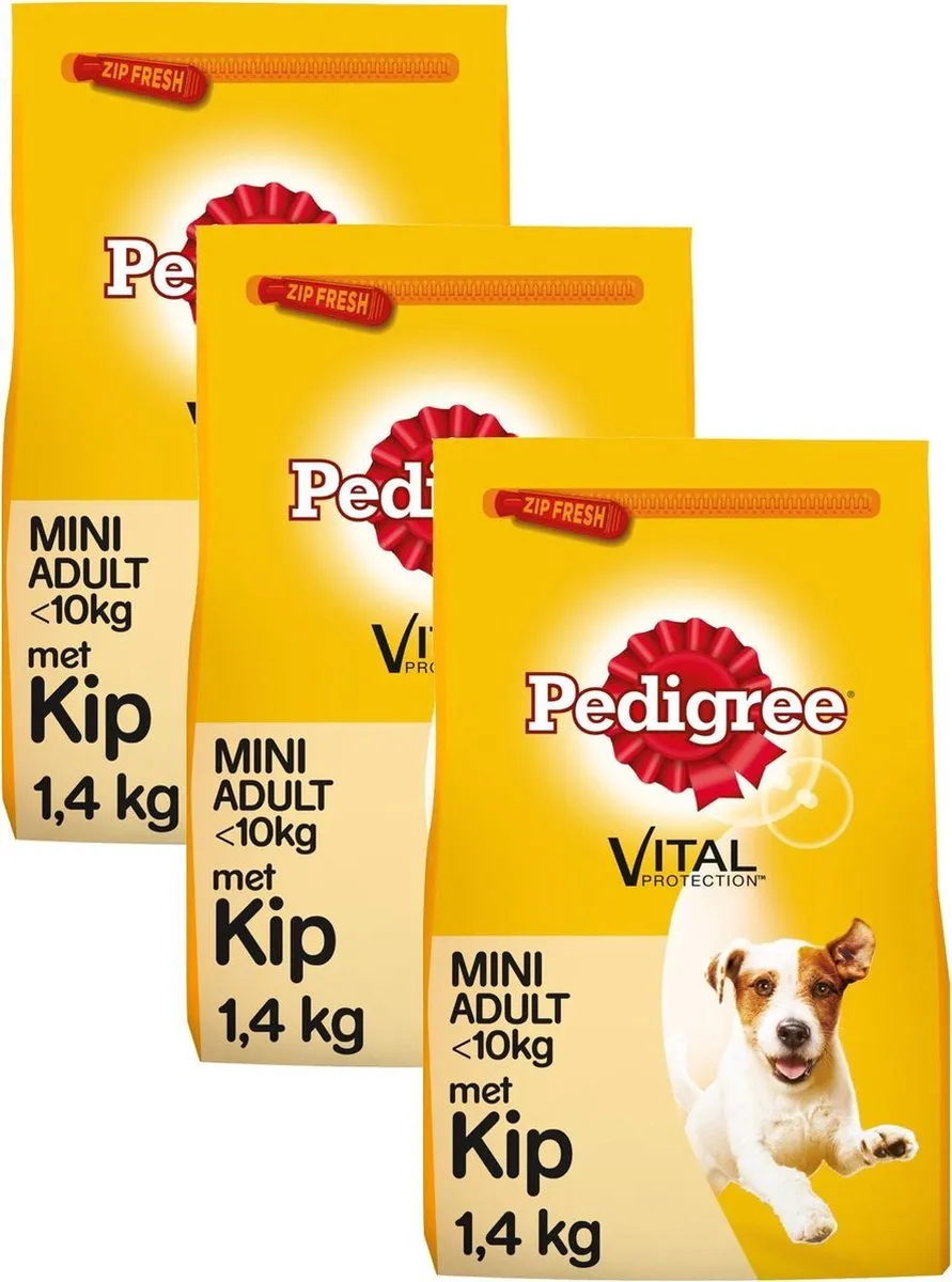 Pedigree Adult Mini Menu Kip Hondenvoer - 3x1.4kg