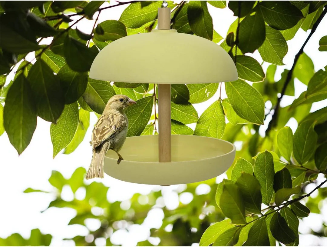 Decoris Vogelvoedersilo Hangend Lichtgeel - 21x25cm