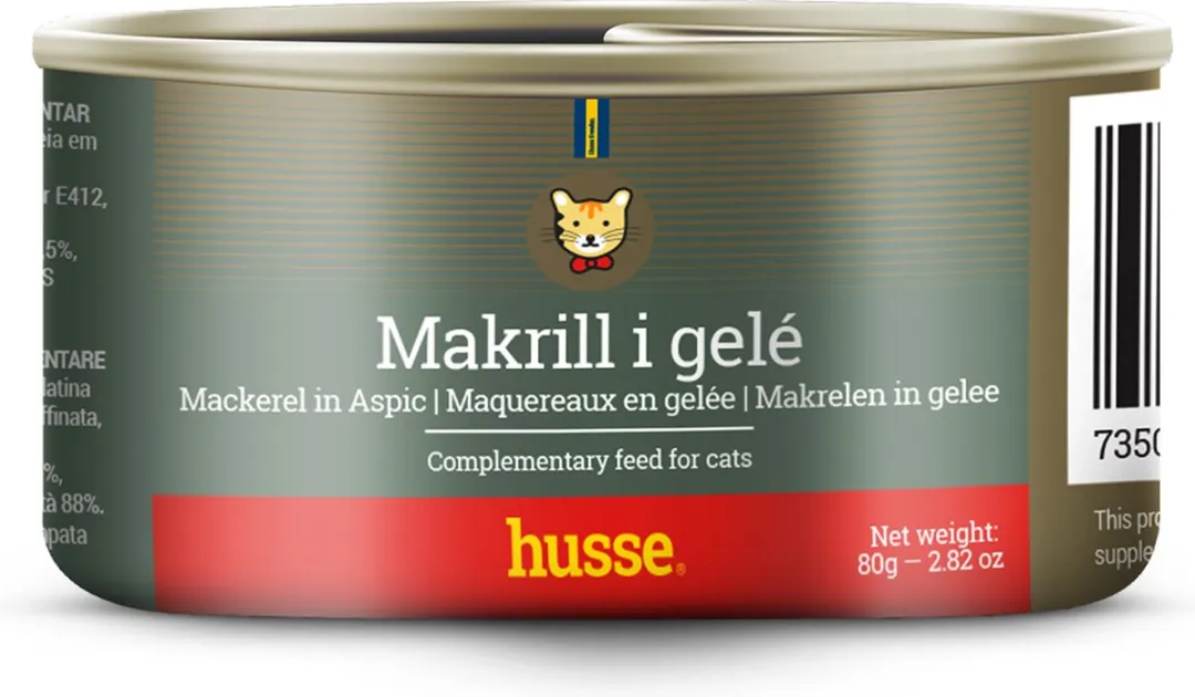 Husse Makreel in Gelei Natvoer Kat - 48 x 80g