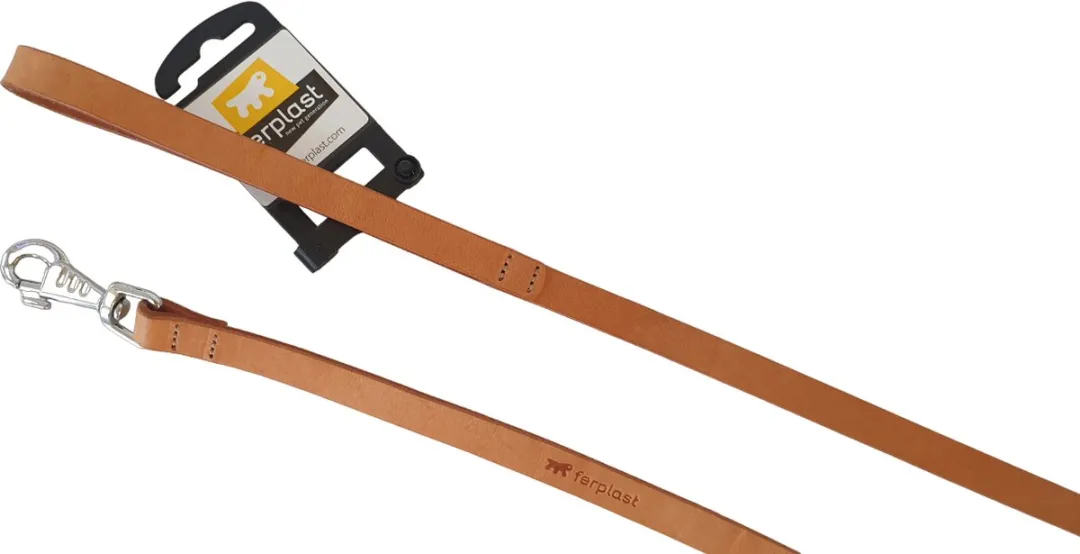 Ferplast Natural Lederen Hondenriem 120cm - Beige