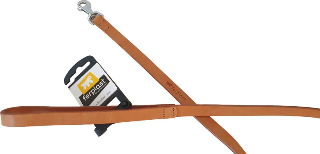 Ferplast Natural Lederen Hondenriem 120cm - Beige - afbeelding 6 van 6
