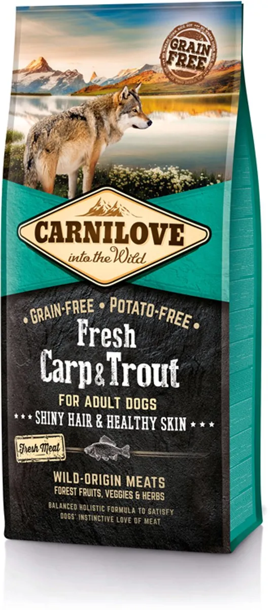 Carnilove Grain Free Fresh Carp & Trout Adult 12kg - afbeelding 6 van 6