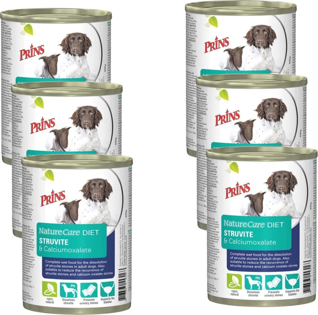 Prins NatureCare Struvite & Calciumoxalaat Hondenvoer 6x0,4kg - afbeelding 6 van 6