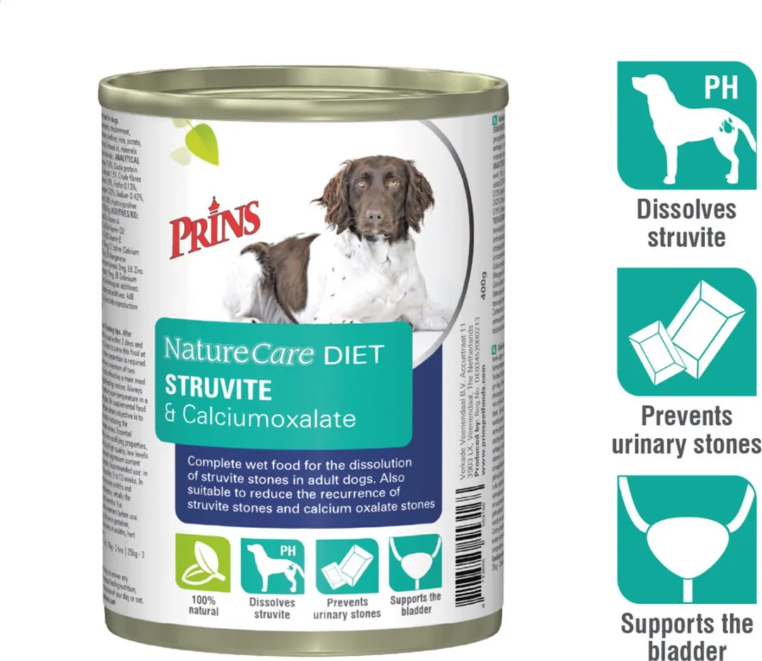 Prins NatureCare Struvite & Calciumoxalaat Hondenvoer 6x0,4kg