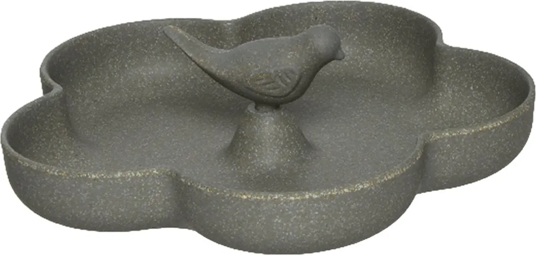 Decoris Vogelbad Bamboe Hout Antracietgrijs 23cm