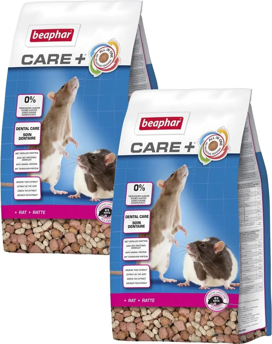 Beaphar Care+ Rat Rattenvoer - 2x700g