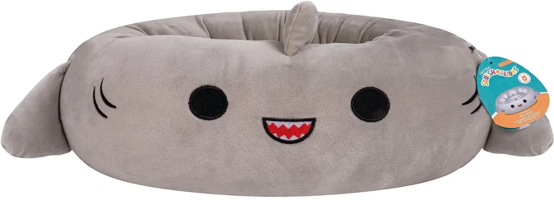 Squishmallows Gordon Shark Huisdierbed 76cm - Grijs