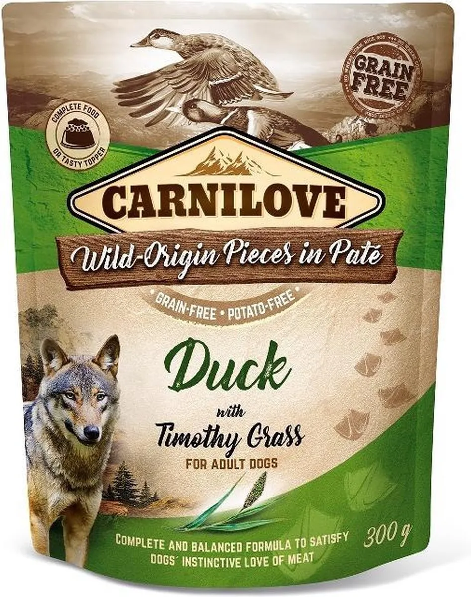 Carnilove Dog Pouch Eend met Timothy Gras 300g