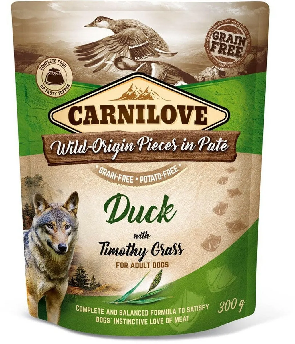 Carnilove Dog Pouch Eend met Timothy Gras 300g