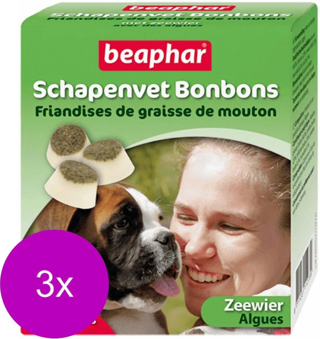 Beaphar Schapenvetbonbons Zeewier - 9 Stuks (3x3)