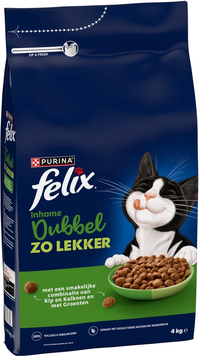 Purina Felix Dubbel Zo Lekker Inhome Kip & Kalkoen - 16kg
