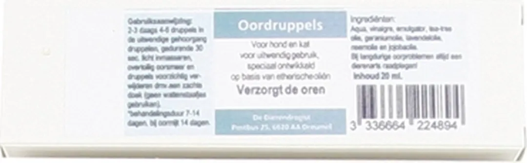 Dierendrogist Oordruppels 20ml - Hond/Kat