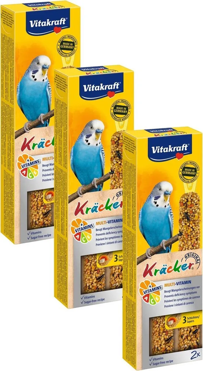 Vitakraft Parkiet Kräcker Multi Vitamine - 6 Stuks