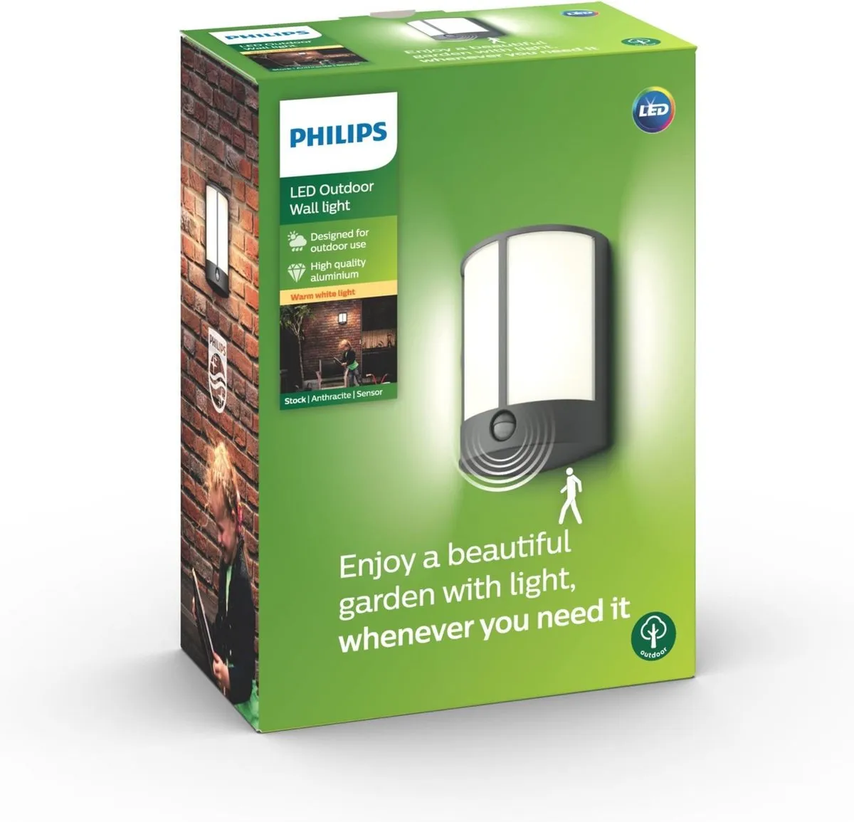 Philips Stock muurlamp - met sensor