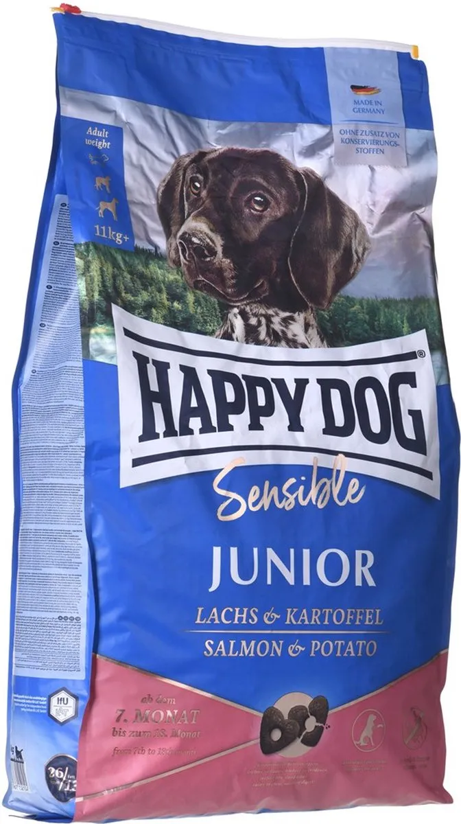 Happy Dog Sensible Junior Kip & Zalm 10kg