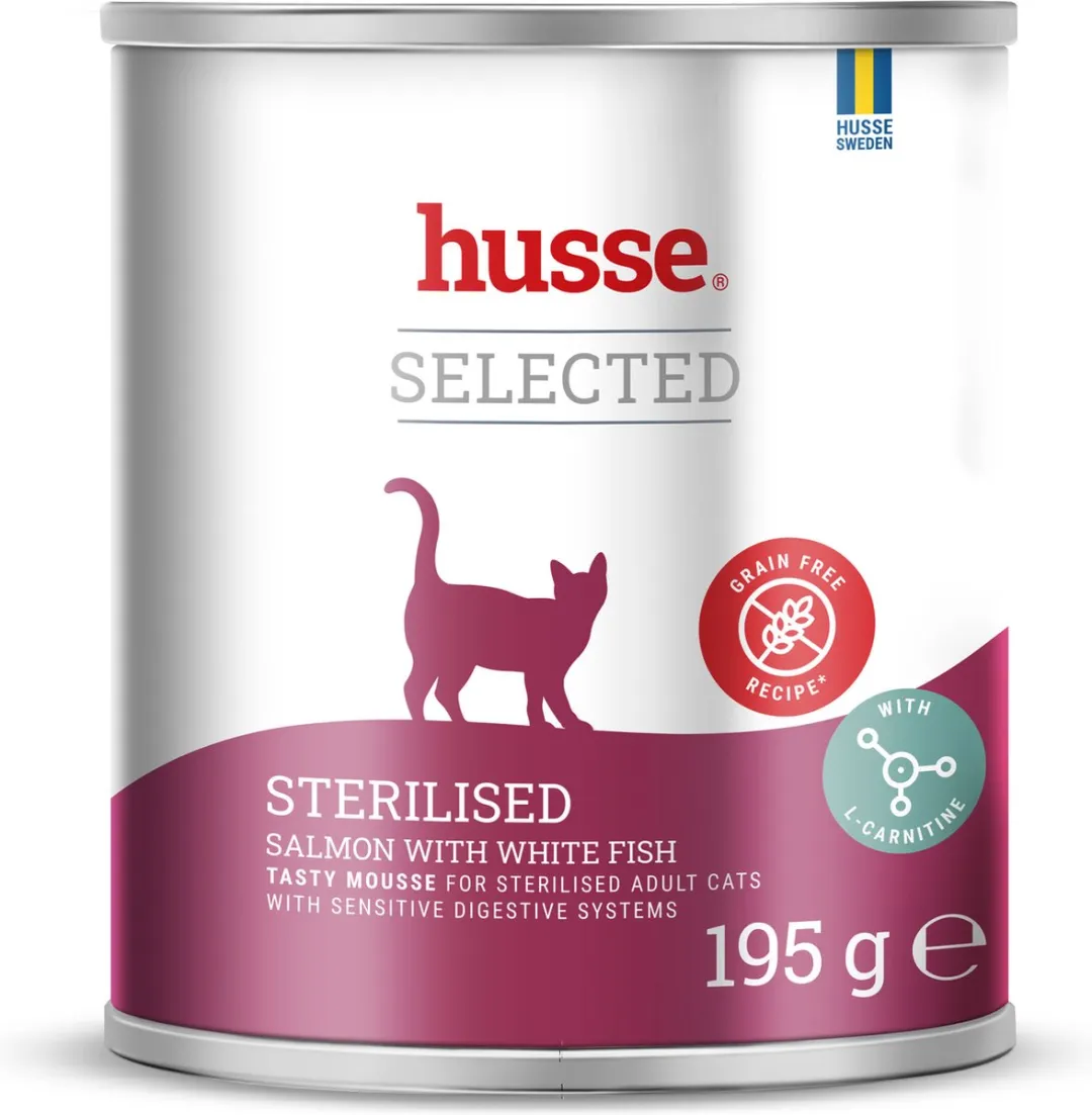 Husse Sterilised Natvoer Kat Mousse Zalm/Witvis