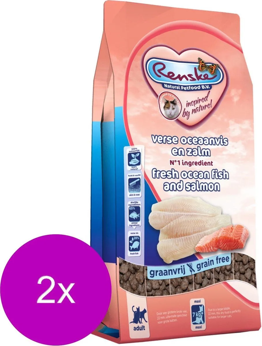 Renske Kat Adult Maxi Verse Zeevis & Zalm - 2x6kg