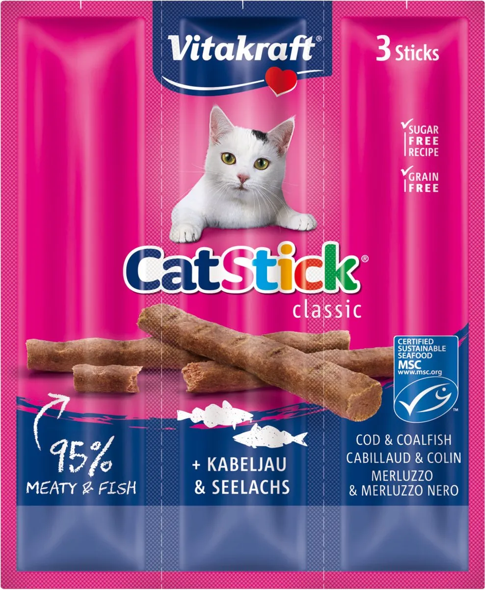 Vitakraft Cat-Stick Mini Kabeljauw & Tonijn