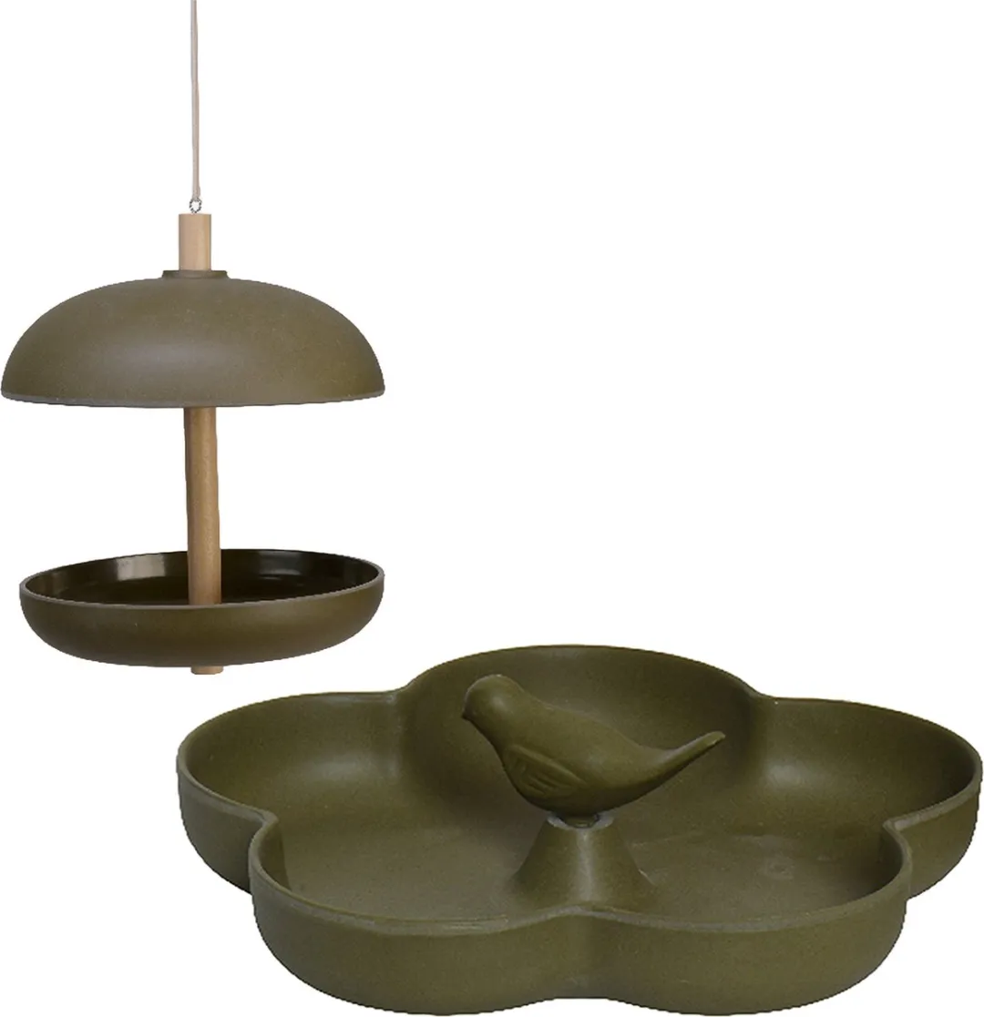 Decoris Vogel Voedersilo met Vogelbad
