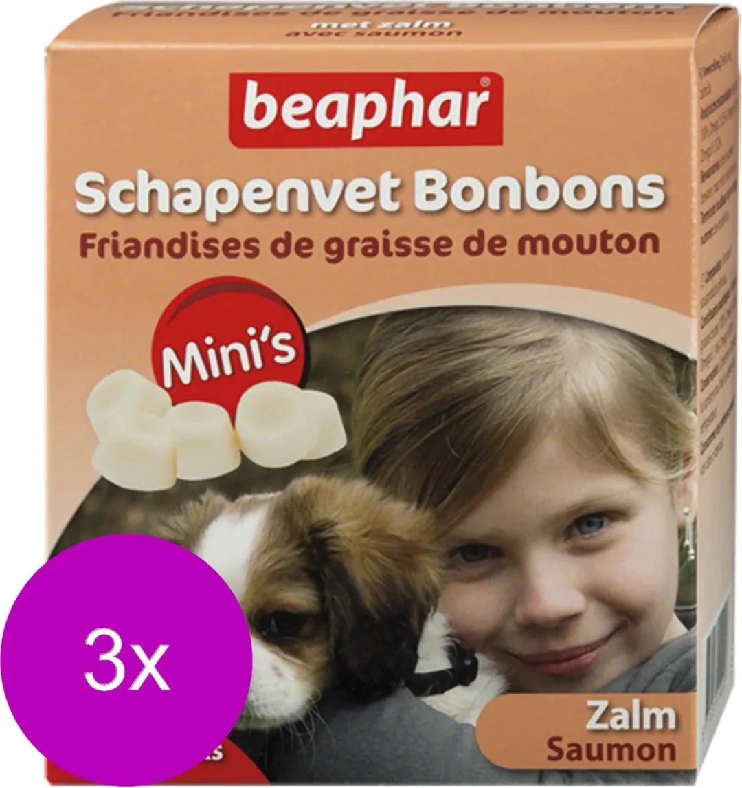 Beaphar Schapenvetbonbons Zalm - 3 Mini