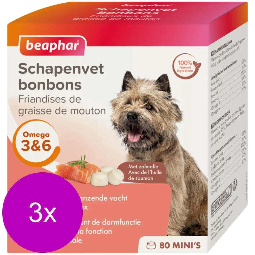 Beaphar Schapenvetbonbons Zalm - 3 Mini