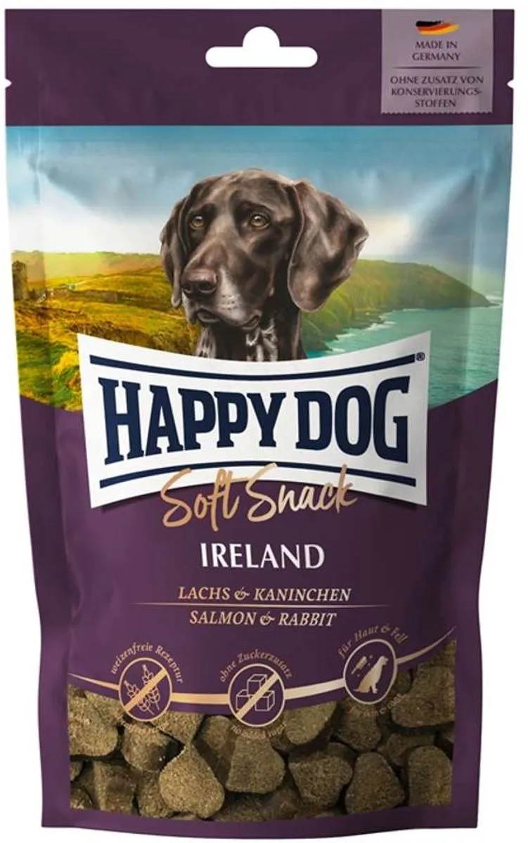 Happy Dog Ierland Zalm & Konijn Zachte Snack 10x100g - afbeelding 2 van 2