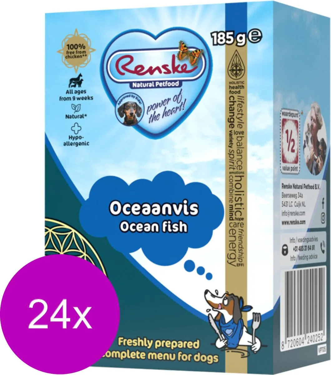 Renske Vers Tetrapack Hondenvoer Oceaanvis - 24 Stuks