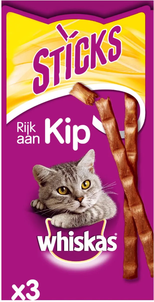 Whiskas Snack Sticks Kip 18g - 28 Stuks