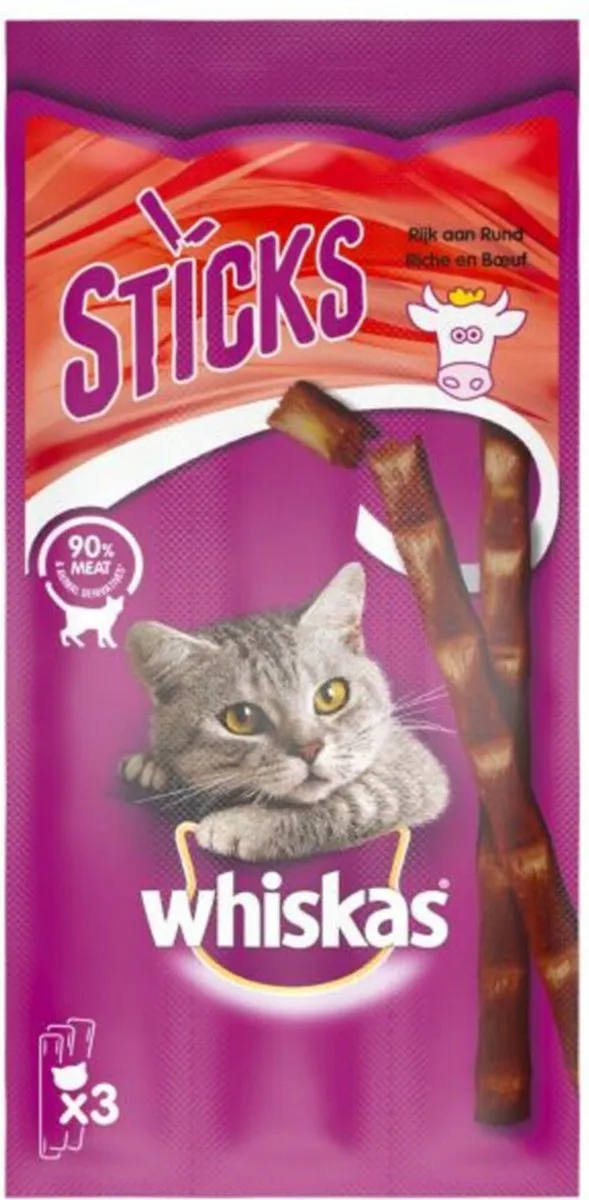 Whiskas Snack Sticks Kip 18g - 28 Stuks