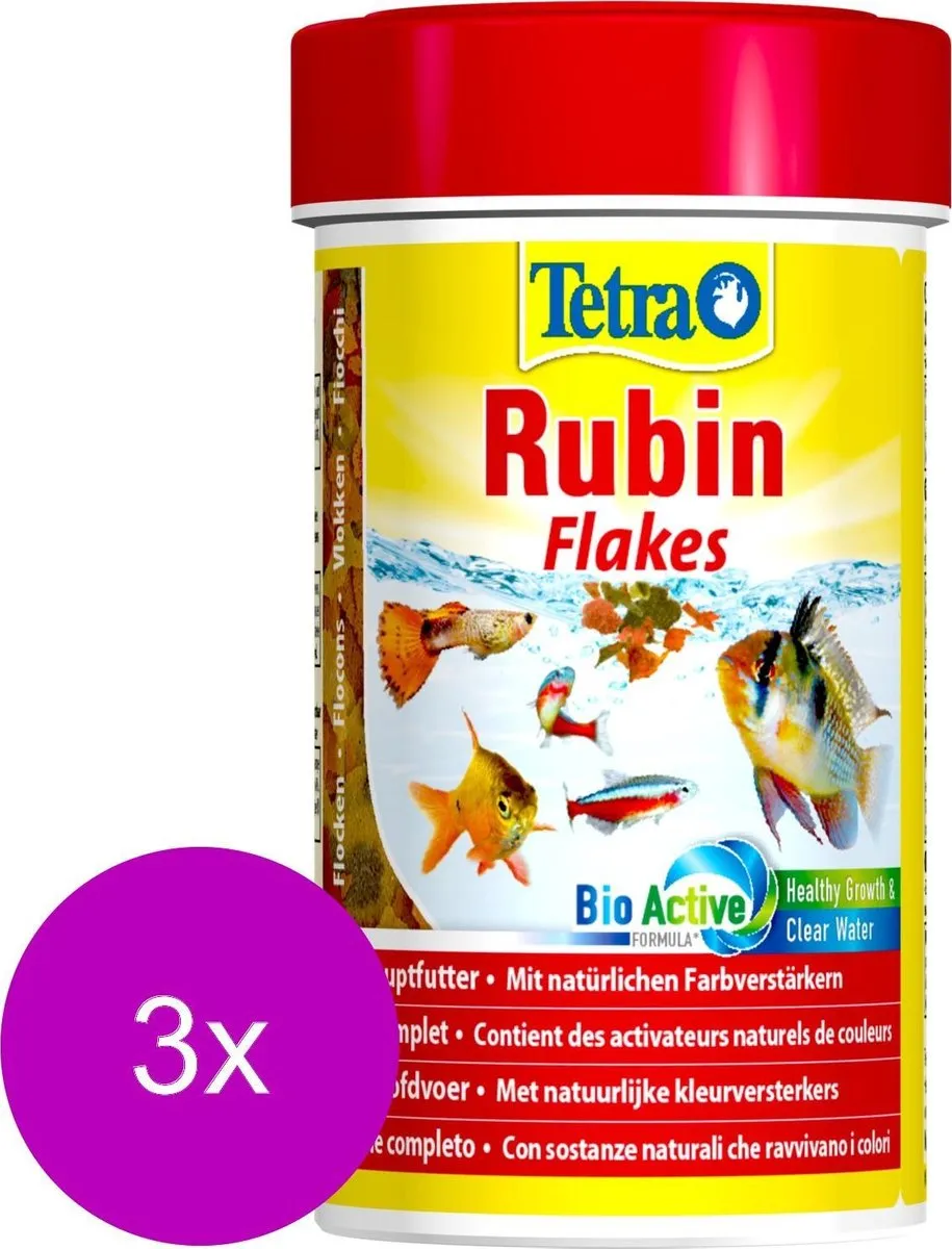 Tetra Rubin Visvoer Vlokken - 3x100ml