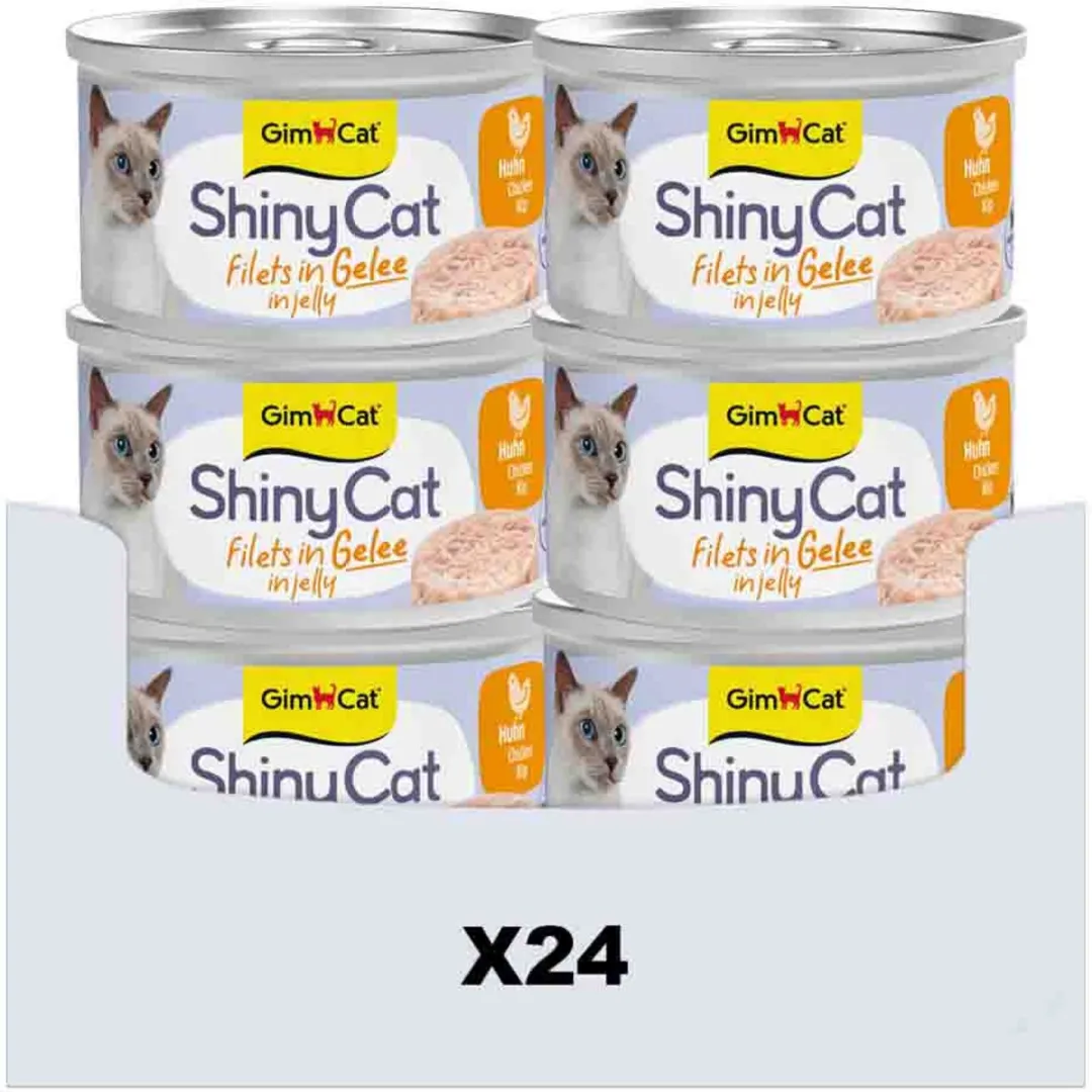 GimCat ShinyCat Filets in Jelly Kip - 24 Stuks