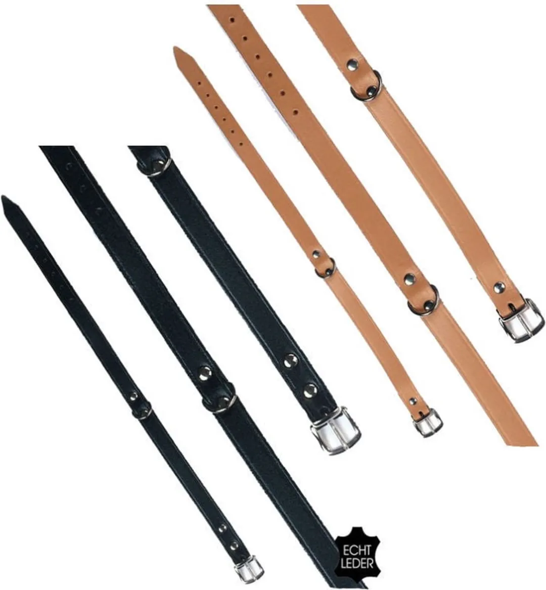 Kerbl Halsband Leer 46-56cm - Zwart