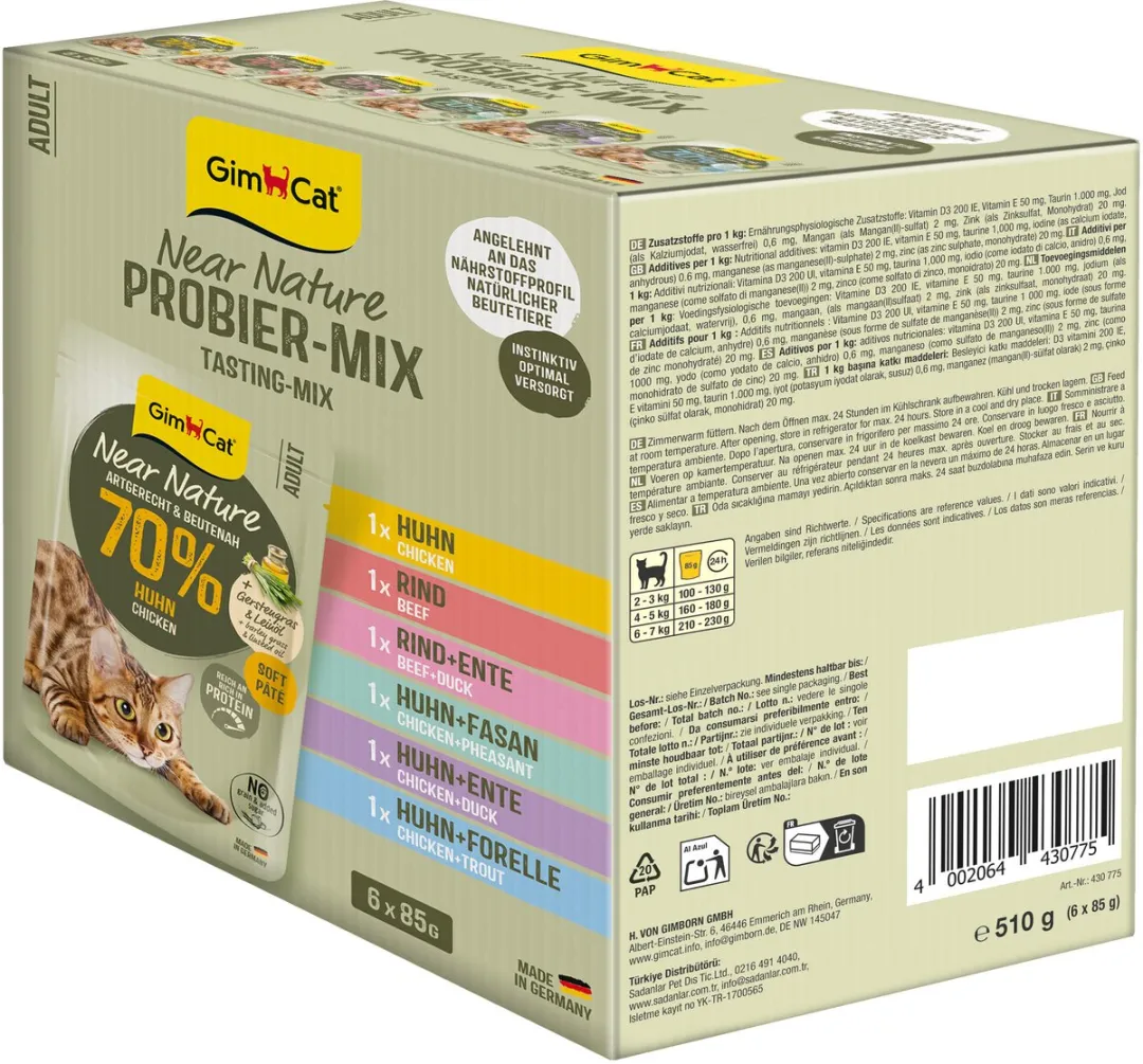 GimCat Near Nature Mix Kattenvoer - 6x85g
