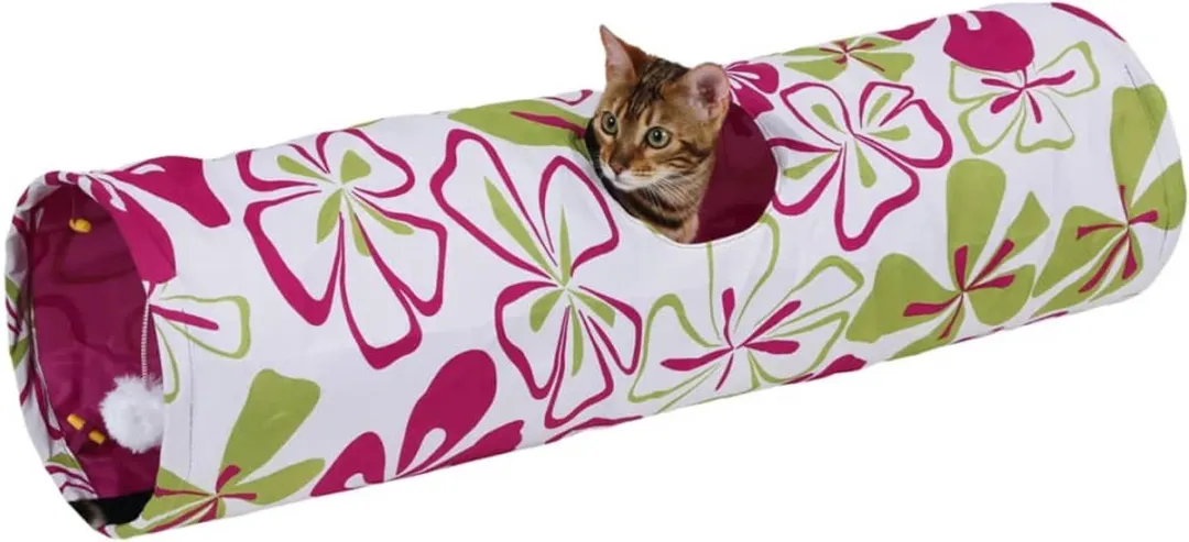 Kerbl Kattentunnel Flower 25x90cm - Multikleur