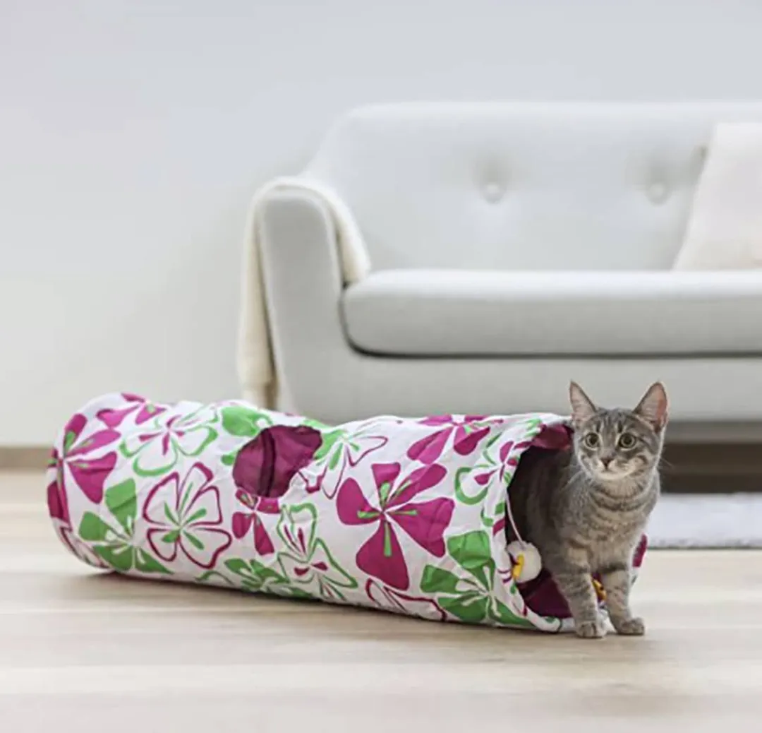 Kerbl Kattentunnel Flower 25x90cm - Multikleur