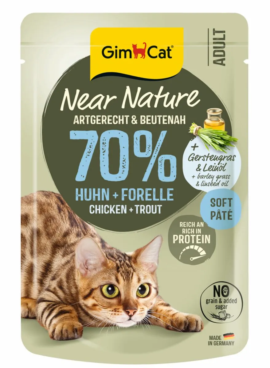 GimCat Near Nature Kattenvoer Kip & Forel - 16x85g