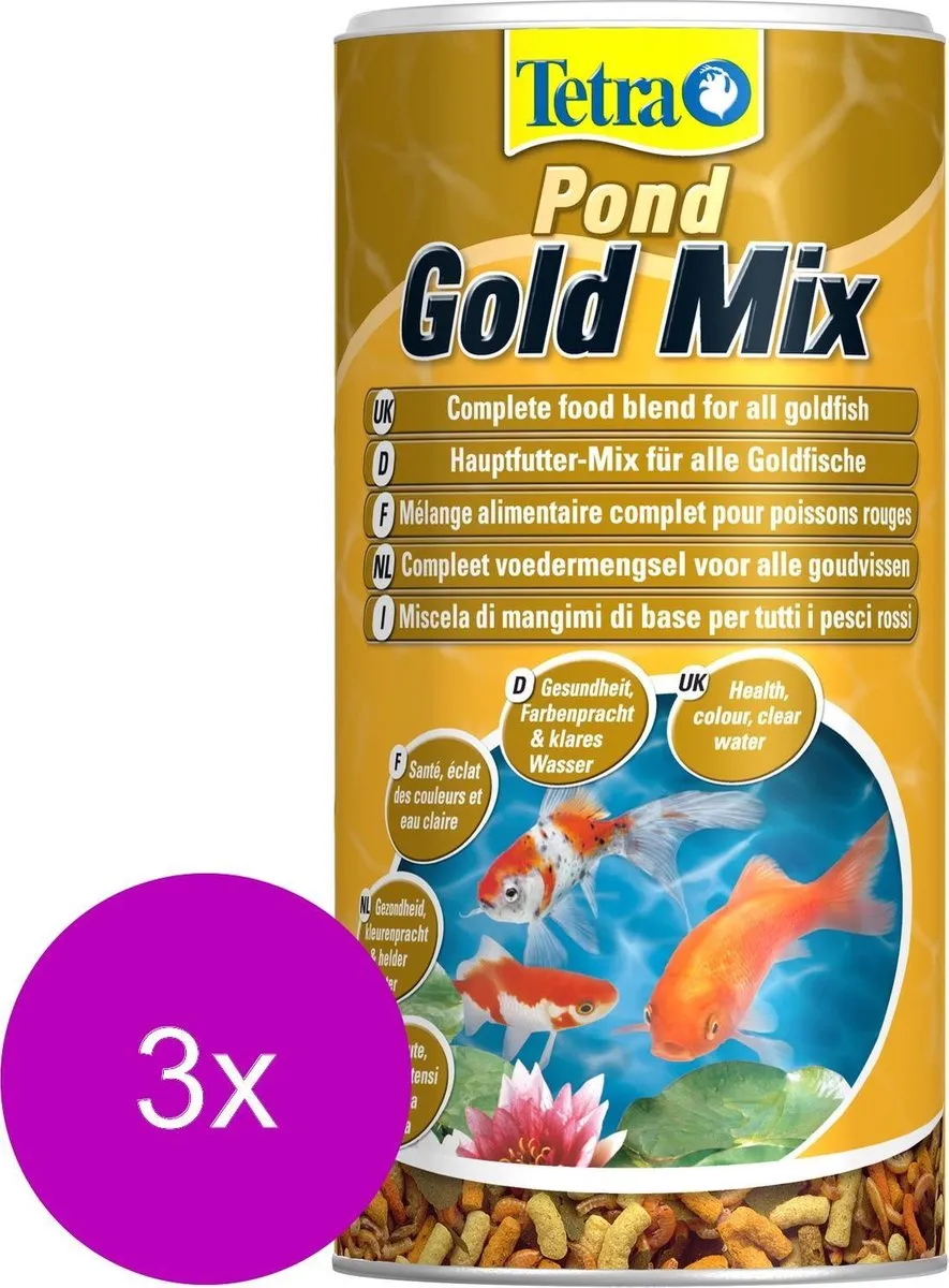 Tetra Pond Gold Mix Goudvissenvoer - 3x1L