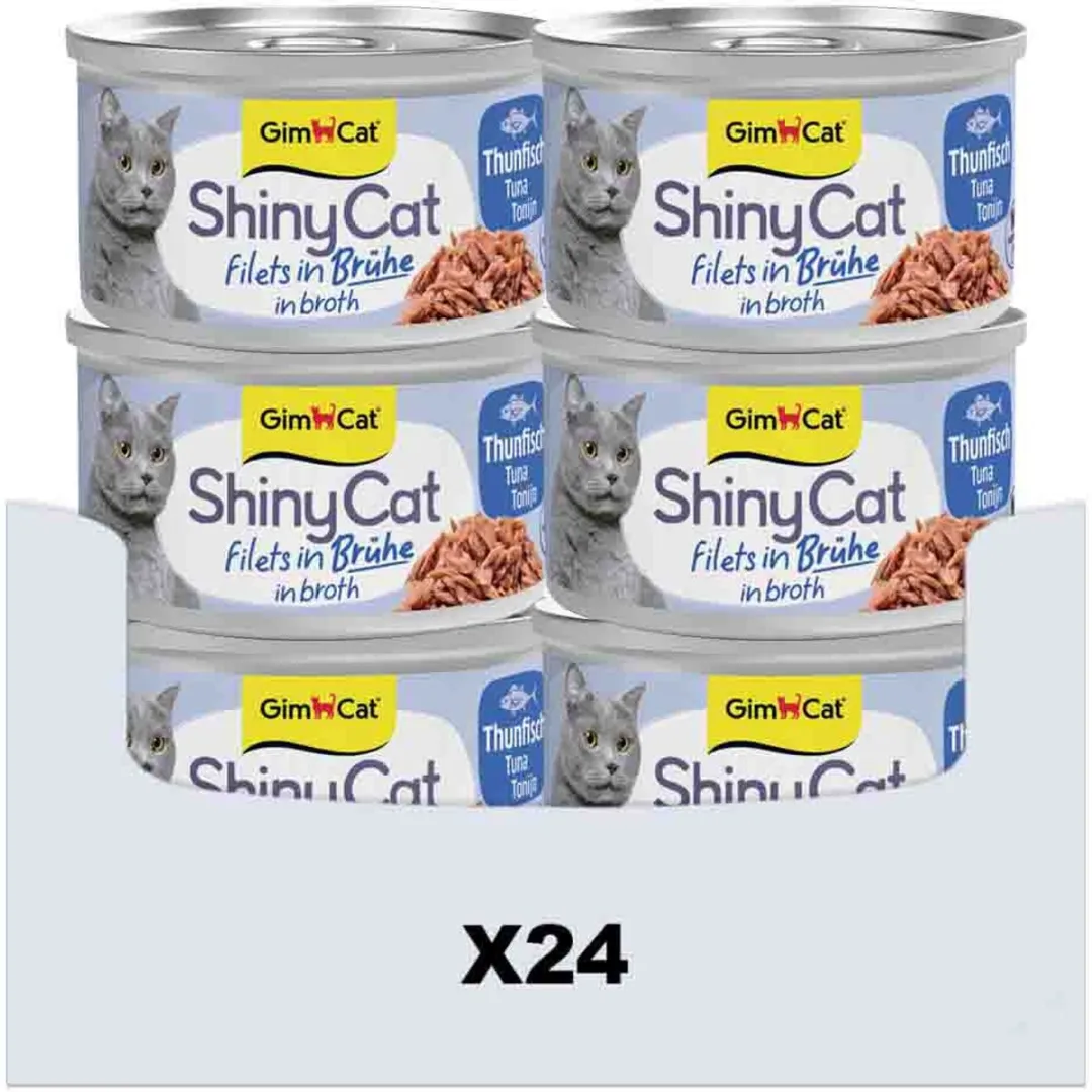 GimCat ShinyCat Tonijn in Broth Filets - 24x70g