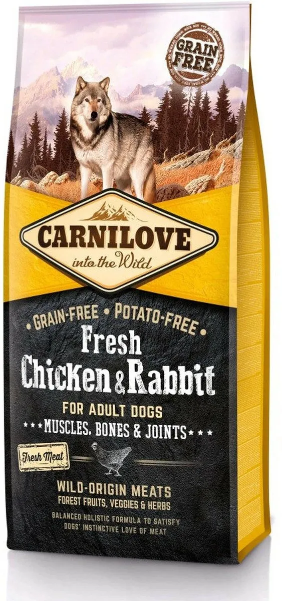 Carnilove Grain Free Adult Hond 12kg - Kip & Konijn - afbeelding 6 van 6