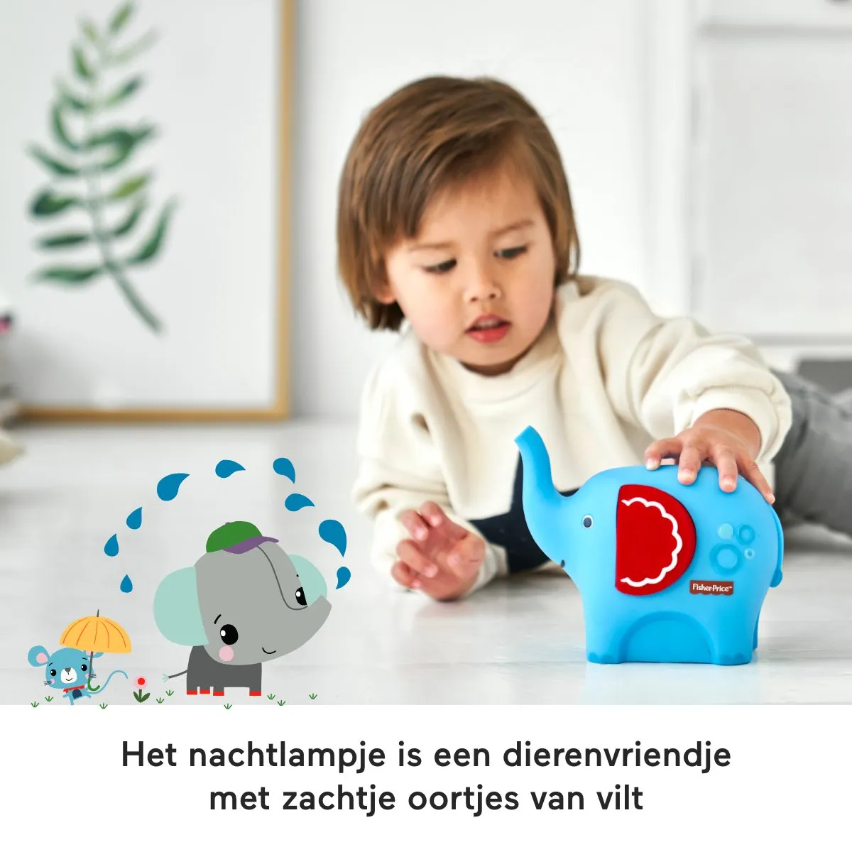 Fisher-Price LED Nachtlampje Olifant - Blauw