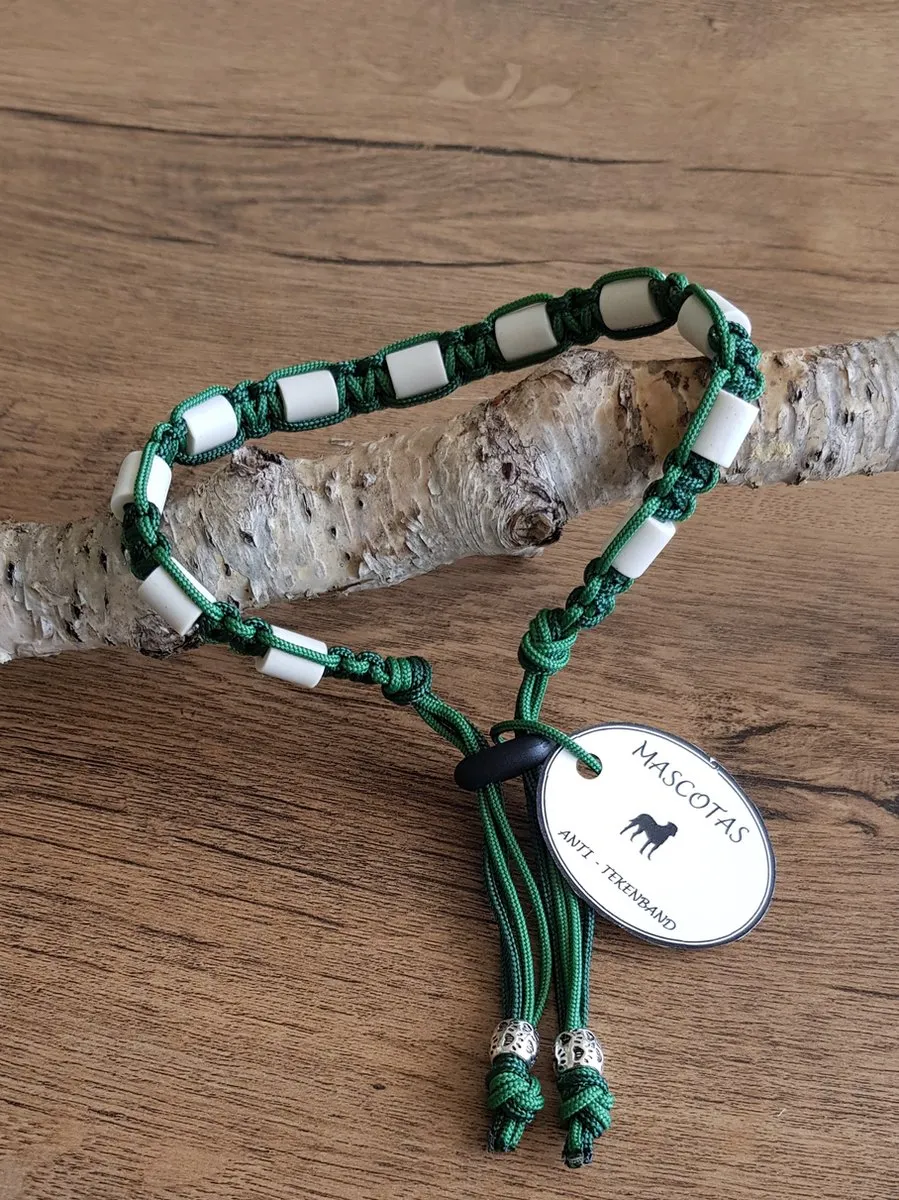 De kleine Dierenwinkel Anti-Tekenband EM Kralen Groen 30-40cm