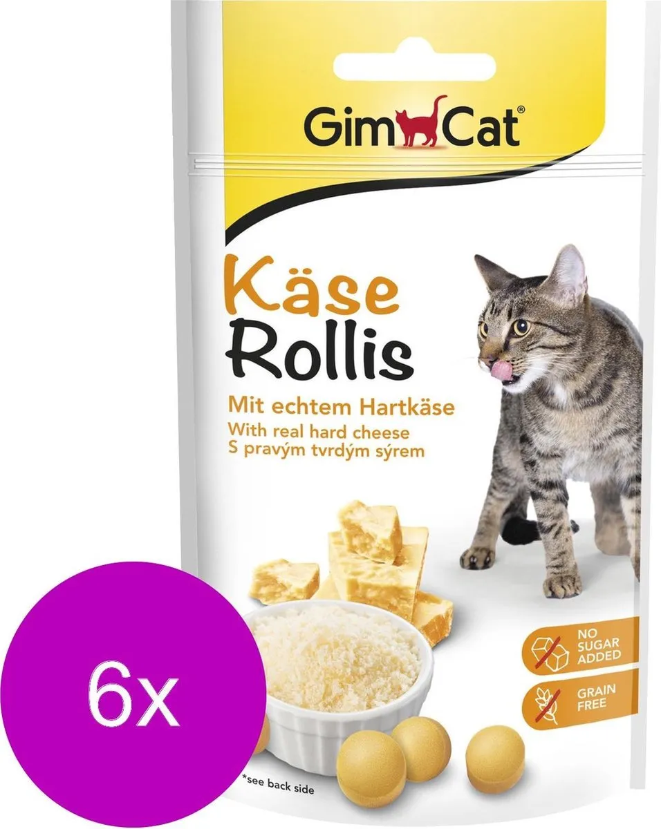 GimCat Kaas Rollis Kattensnack - 24 Stuks