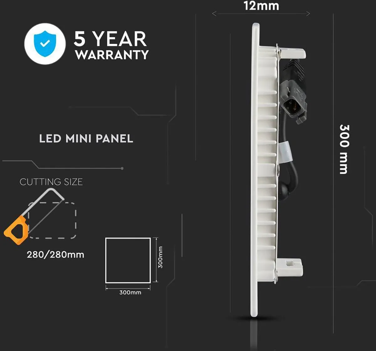 Samsung LED Downlight Slim Inbouw Vierkant 24W - Mat Wit