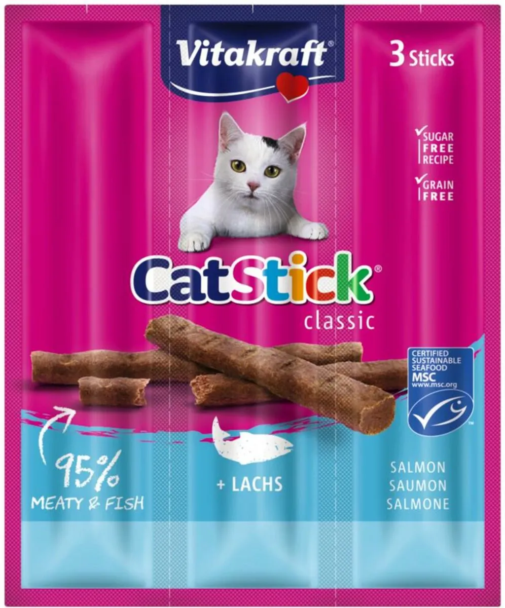 Vitakraft Catstick Mini Zalm - 3 Sticks - afbeelding 6 van 6