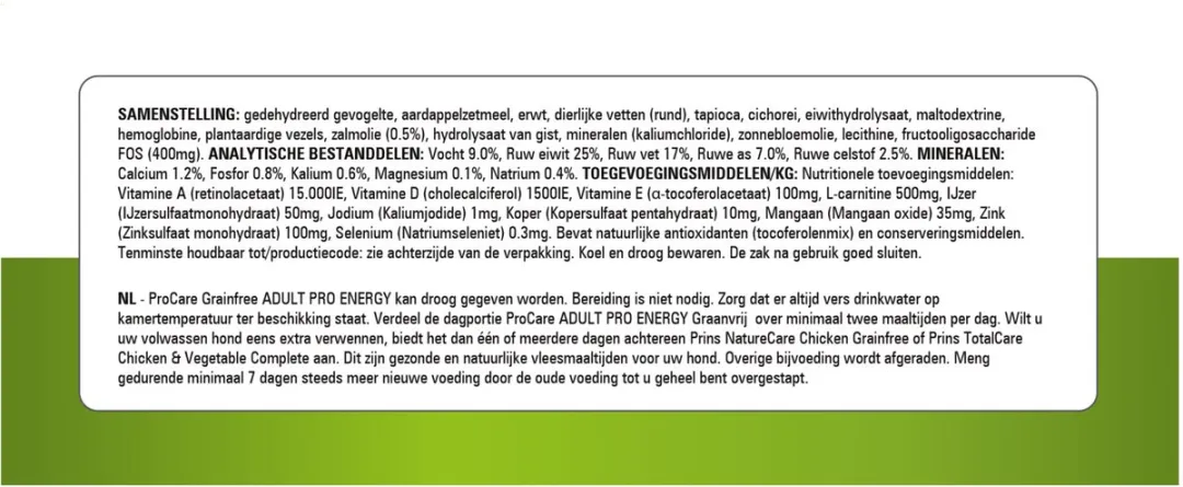 Prins ProCare Grainfree Adult Pro Energy 3kg