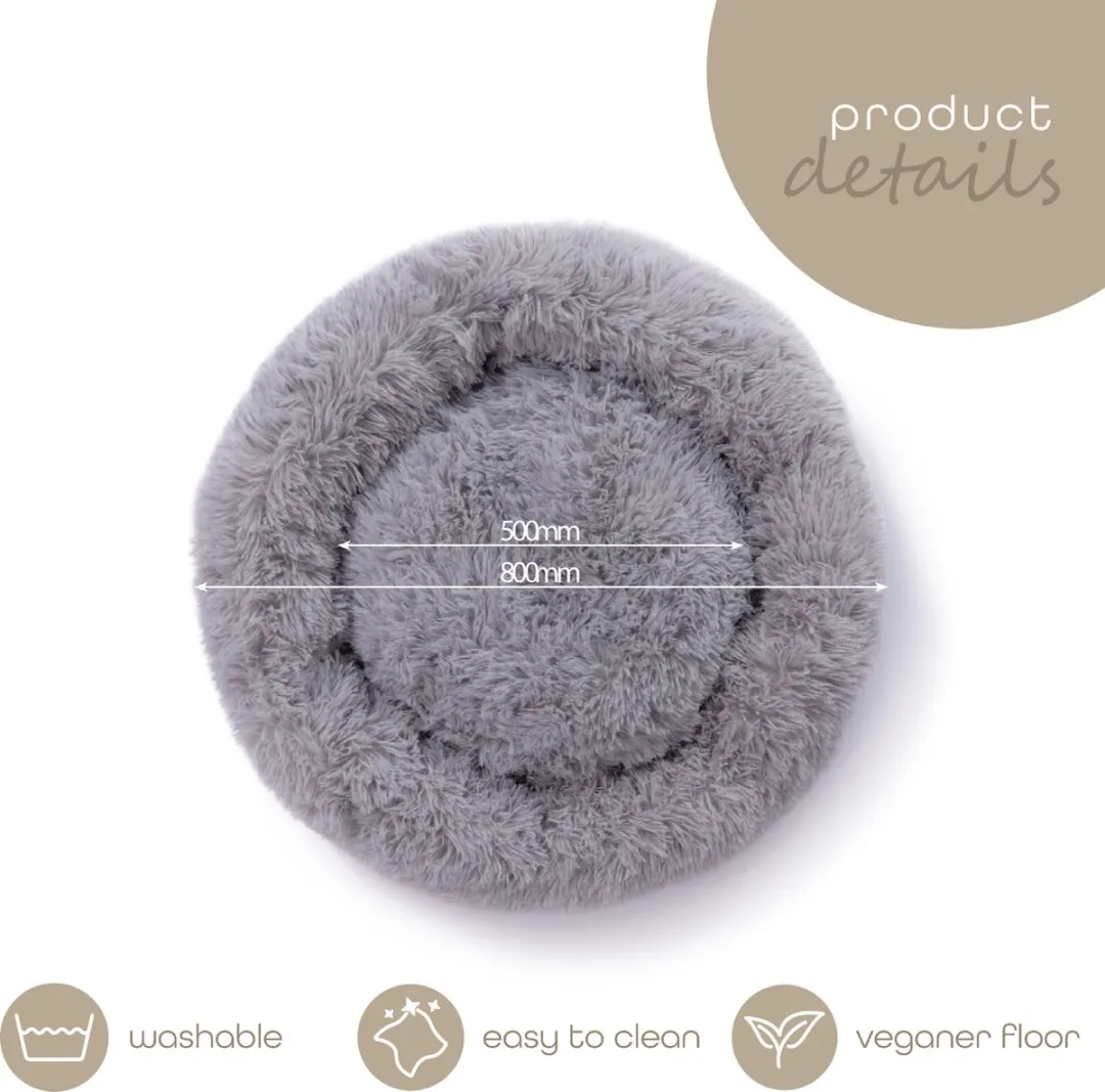 Paco Rabanne Fluffy Hondenbed - 80 cm - Lichtgrijs